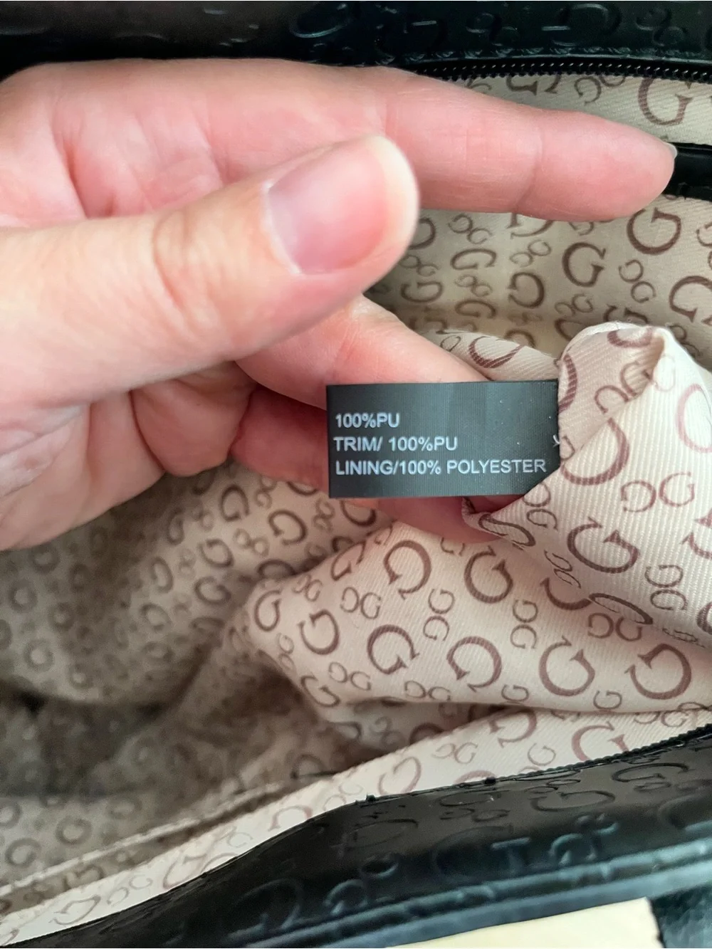 Guess Black Embossed Logo-Patterned Shopper Tote